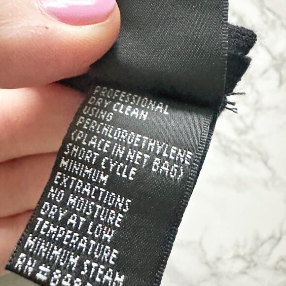 Carmen Marc Valvo Silk & Wool Beaded Black Cocktail Dress women’s size 14 - Picture 15 of 15